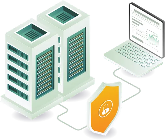 Cloud server technology analytics management  Illustration