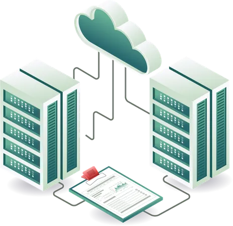 Cloud server technology and management  Illustration