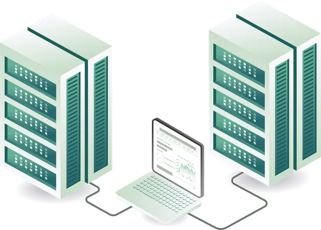 Cloud server technology and network management  Illustration