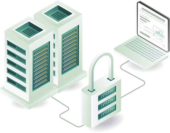 Cloud server technology and secure server  Illustration