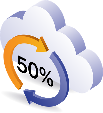 Cloud server technology capacity performance round  Illustration