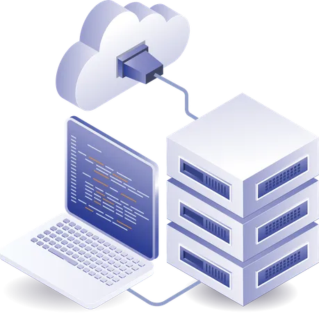 Cloud server technology computer program data  Illustration