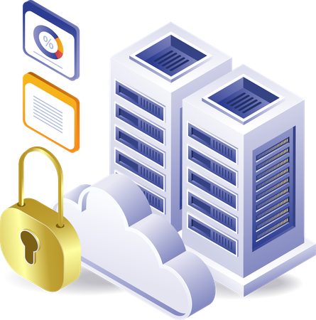 Cloud server technology data security  Illustration