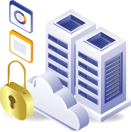 Cloud server technology data security  Illustration