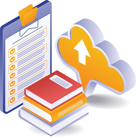 Cloud server technology education data checklist  Illustration