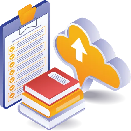 Cloud server technology education data checklist  Illustration