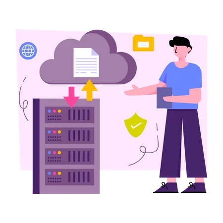 Cloud-Server-Übertragung  Illustration