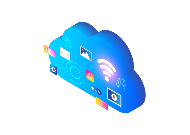 Cloud Service  Illustration