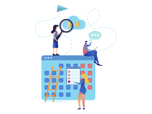 Cloud Service Timetable Organization  Illustration