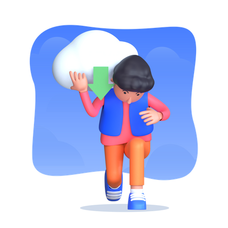 Cloud services download  Illustration