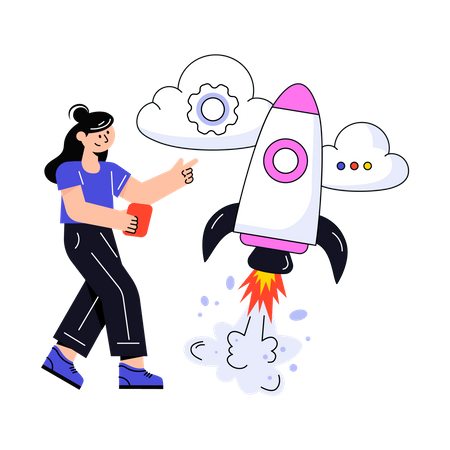 Cloud Startup  Illustration
