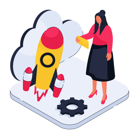 Cloud startup  Illustration