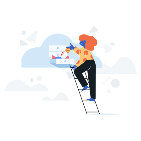 Cloud storage and access to data  イラスト