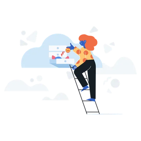 A Fluffy White Cloud Representing The Storage And Access To Data And Information On The Internet イラスト