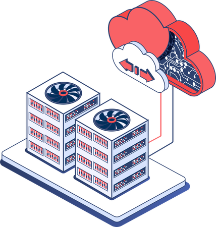 Cloud storage and network  Illustration