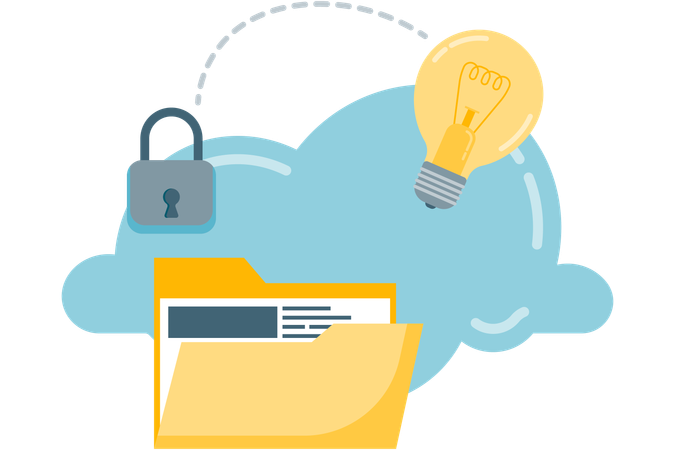 Cloud storage for ideas  Illustration