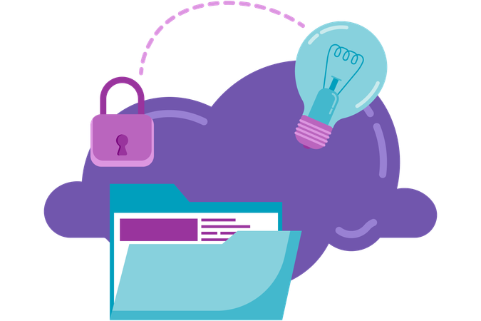 Cloud storage for ideas  Illustration
