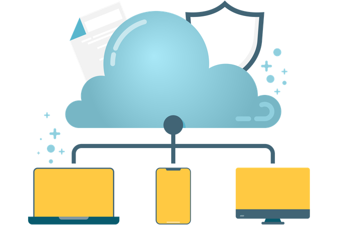 Cloud storage infrastructure  Illustration