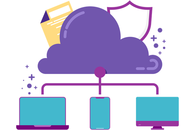 Cloud storage infrastructure  Illustration