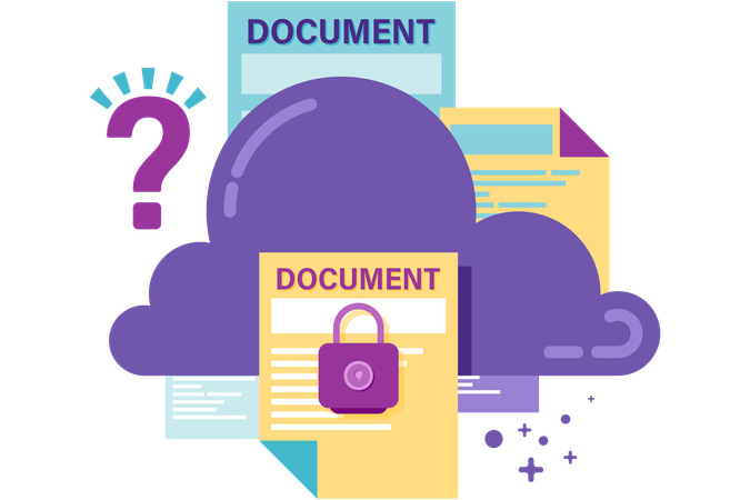 Cloud storage security level  Illustration