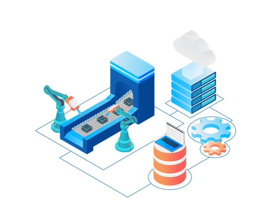 Cloud storage server  Illustration