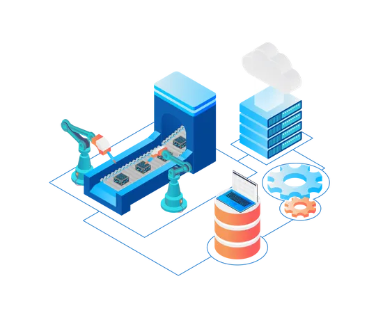 Cloud storage server  Illustration