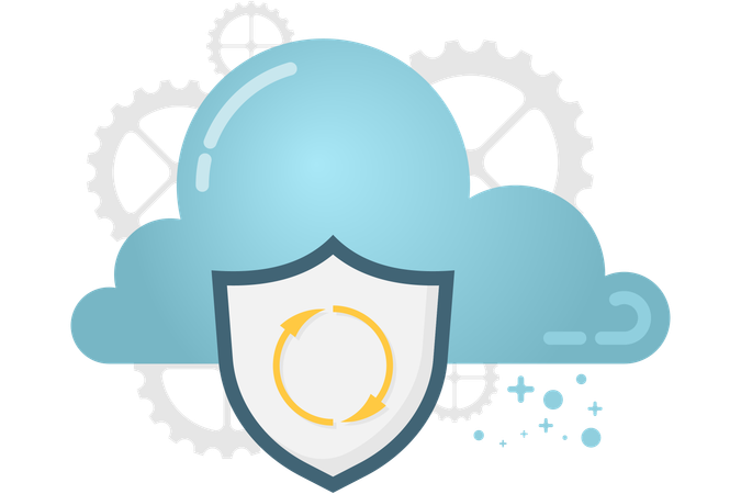 Cloud storage synchronization process  Illustration