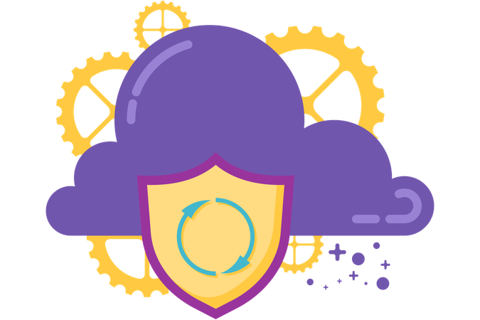 Cloud storage synchronization process  Illustration