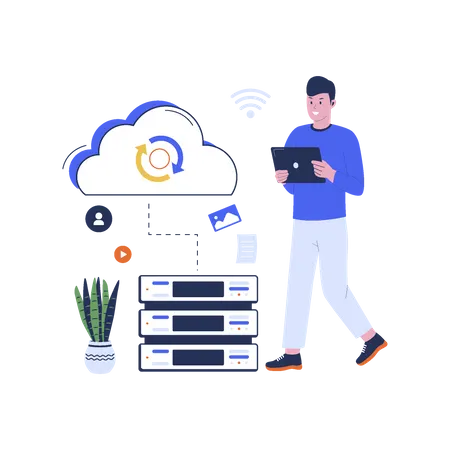 Cloud Sync  Illustration