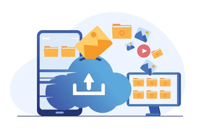 Cloud-Synchronisierung  Illustration