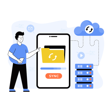 Cloud Syncing  Illustration