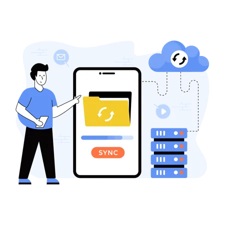 Cloud Syncing  Illustration