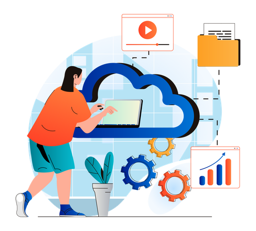 Cloud technologies Illustration