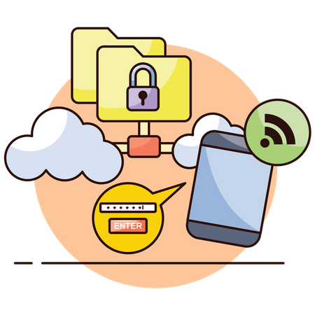 Cloud Transfer Encryption Illustration