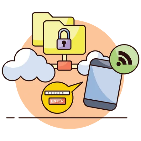 Cloud Transfer Encryption  Illustration