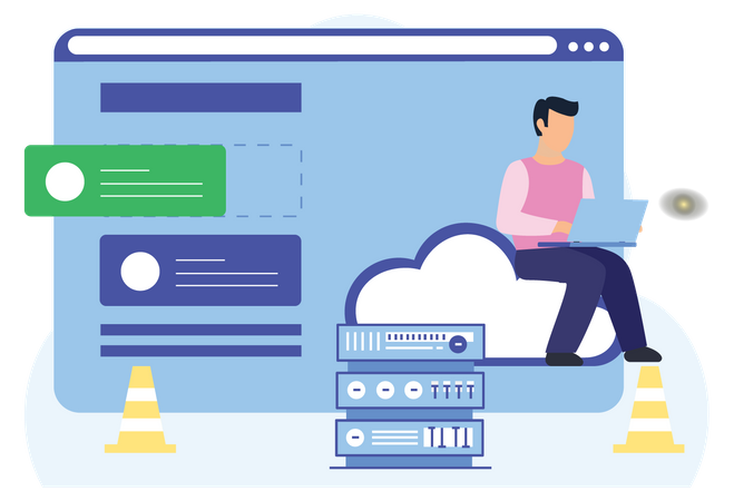 Cloud Under Maintenance  Illustration