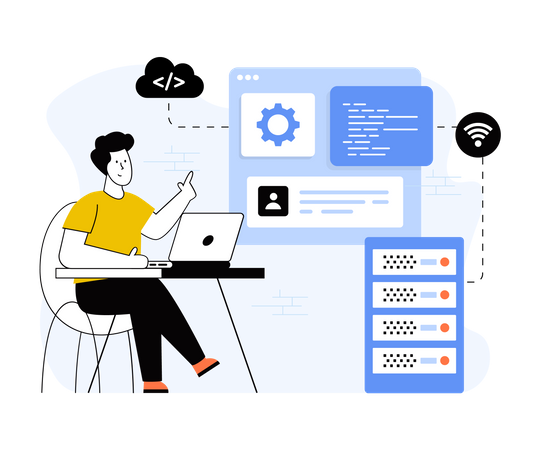 Cloud under maintenance  Illustration