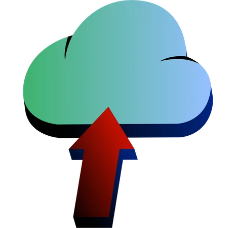 This Icon Illustrates A Cloud With An Upward Arrow Symbolizing Cloud Computing Data Upload And Storage Solutions It Is Versatile For Use In Tech Platforms Cloud Services Advertising And Educational Tools Illustration