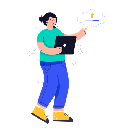 Cloud Uploading  Illustration