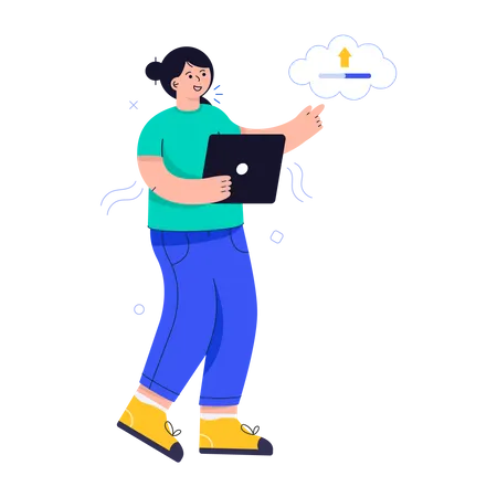 Cloud Uploading  Illustration