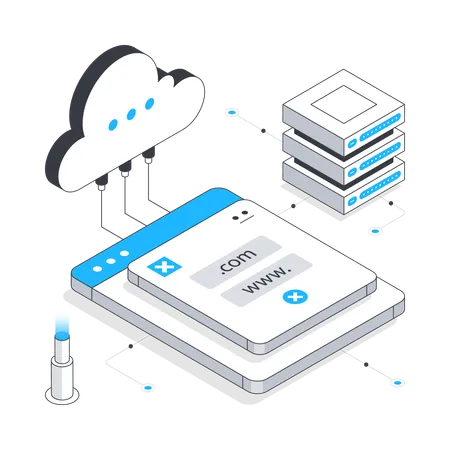 Cloud Web Hosting  Illustration