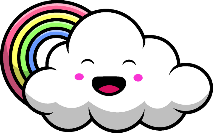 Cloud With Rainbow  Illustration