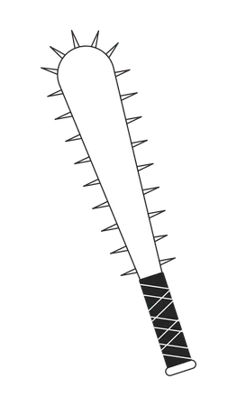 Clous barbelés sur une batte de baseball  Illustration