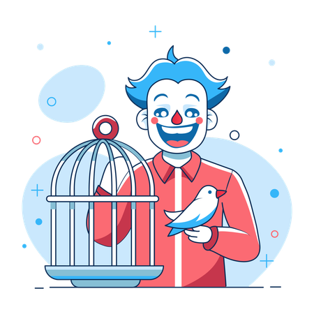 Clown Bird  Illustration