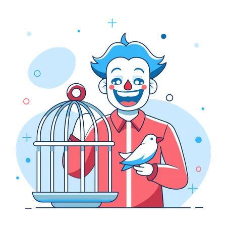 Clown Bird  Illustration