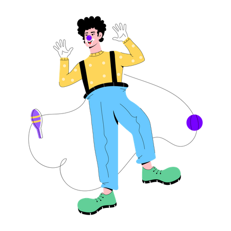 Clown Character  Illustration