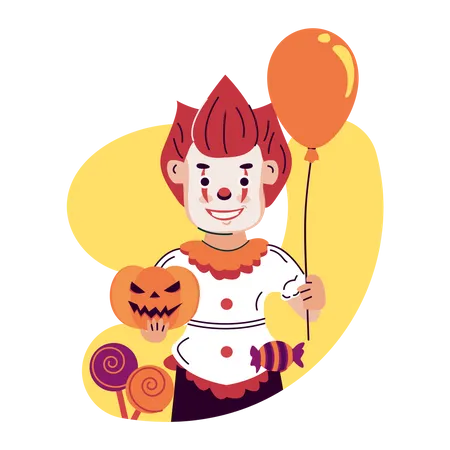 Clown costume for Halloween party  Illustration