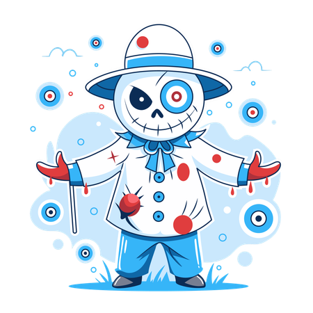 Clown effrayant  Illustration