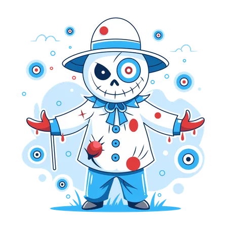 Clown effrayant  Illustration