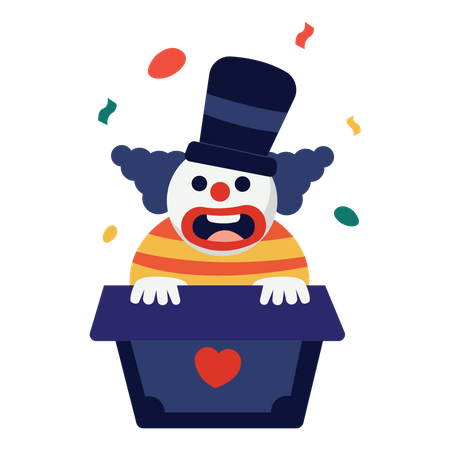 Clown in box  Illustration